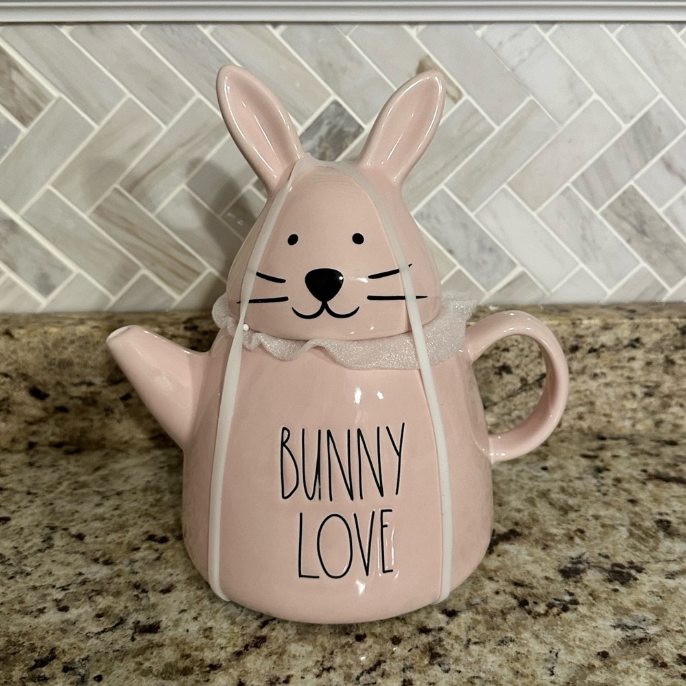 Rae Dunn Easter Bunny Tea Pot Pink
